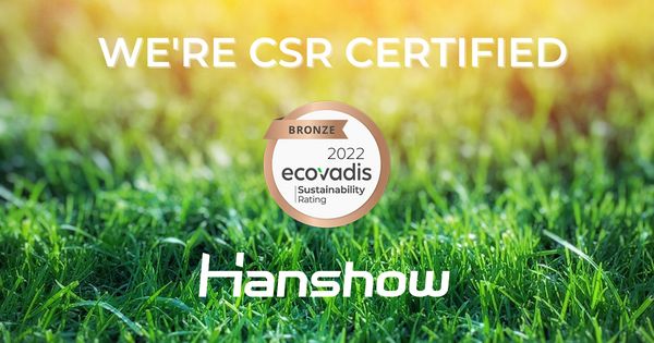Hanshow has been awarded as bronze medal as a recognition of the EcoVadis rating